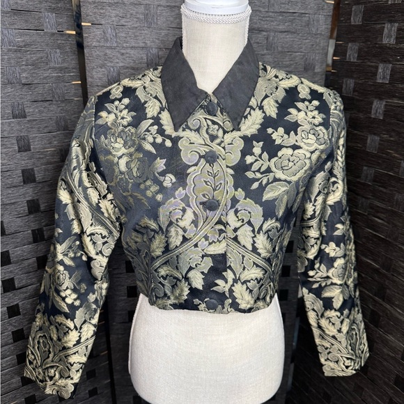 Passports Pier 1 Imports Jackets & Blazers - Elegant Black and Gold Brocade Jacket